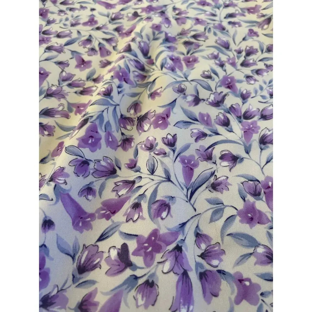 Vintage 90s Y2K Bahari Sleeveless Midi Layered Slip Dress Purple Floral 4 Petite - Picture 6 of 7